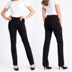 Betabrand Yoga Travel Office Classic Straight Leg Black Pant Size Medium Petite